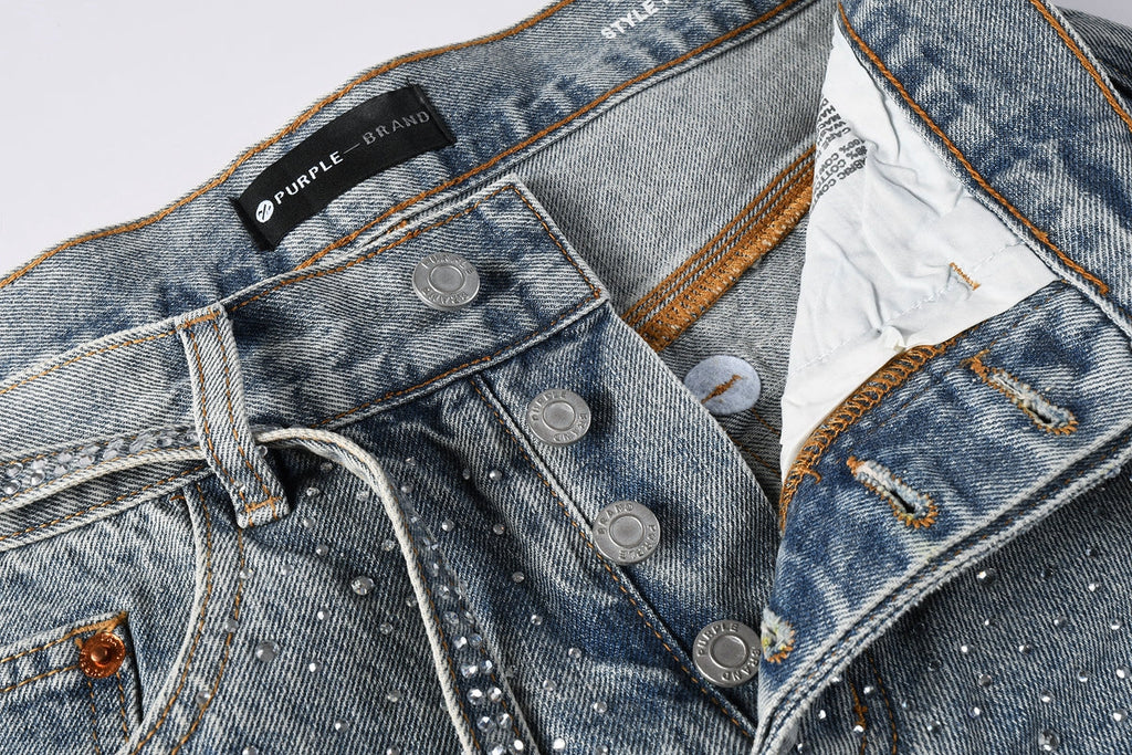 Purple Brand Crystal Diamond Jeans #9133