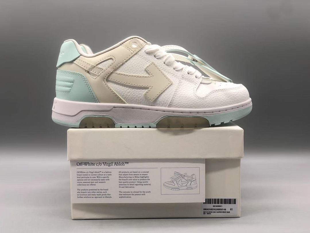 OFF-WHITE Out Of Office OOO 30 MM Low Tops White Light Blue