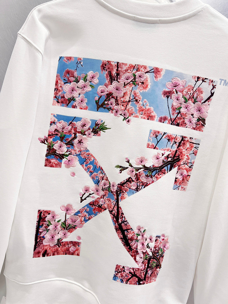OFF-WHITE Cherry Blossom Print Long-Sleeve T-Shirt