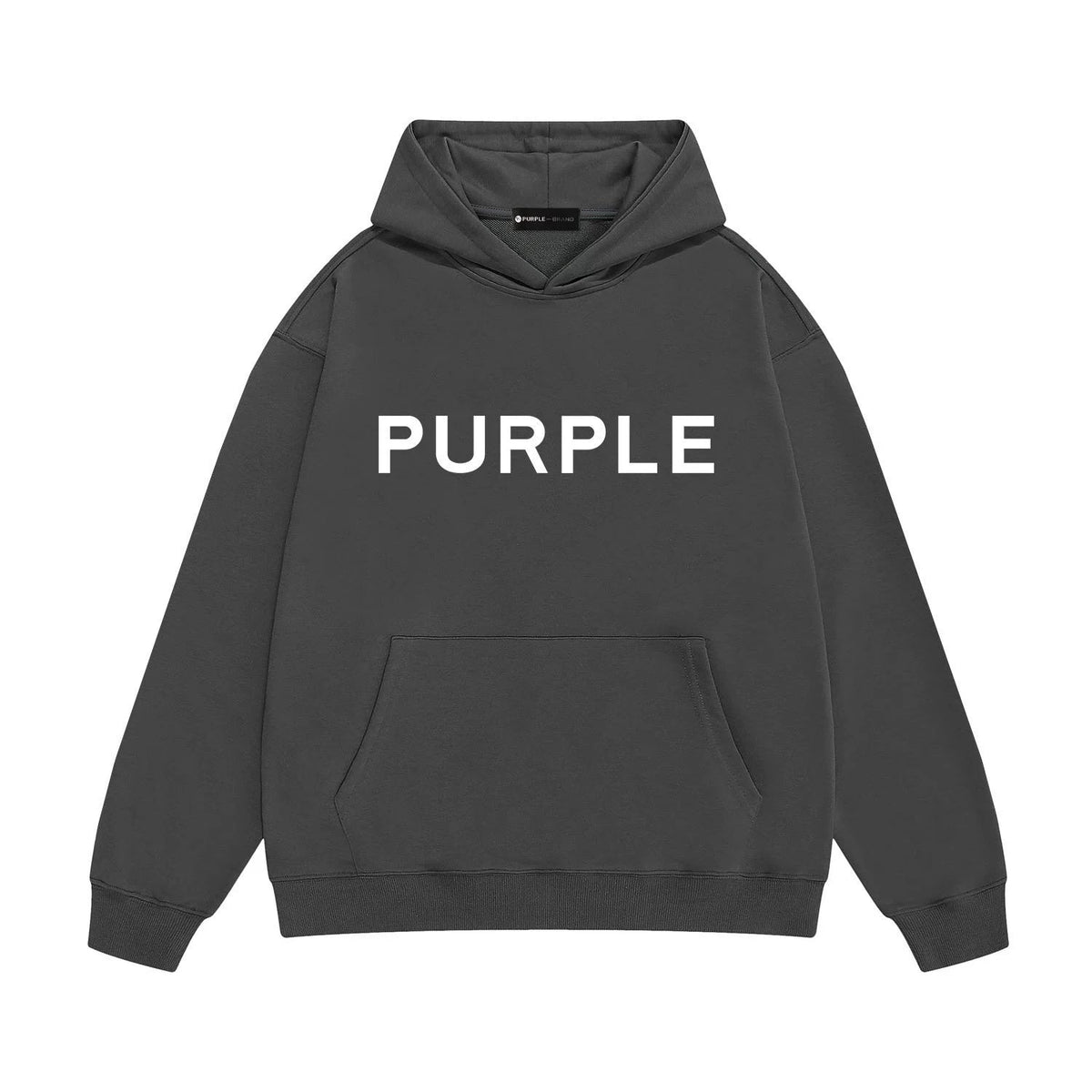 PURPLE Logo Pattern Printed Hoodie