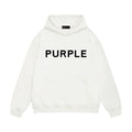 PURPLE Logo Pattern Printed Hoodie