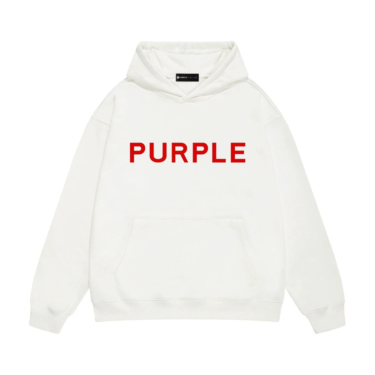 PURPLE Logo Pattern Printed Hoodie