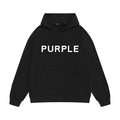PURPLE Logo Pattern Printed Hoodie