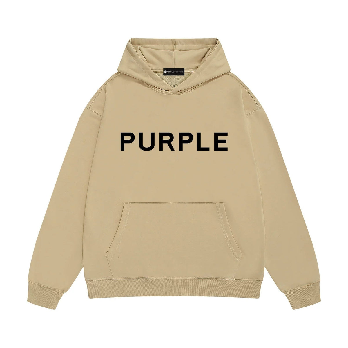 PURPLE Logo Pattern Printed Hoodie