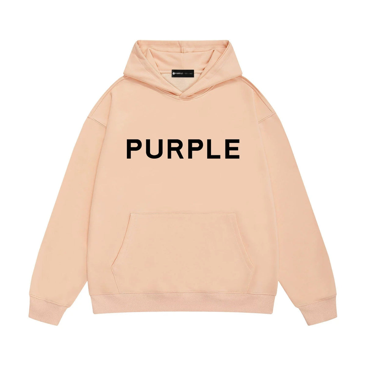 PURPLE Logo Pattern Printed Hoodie