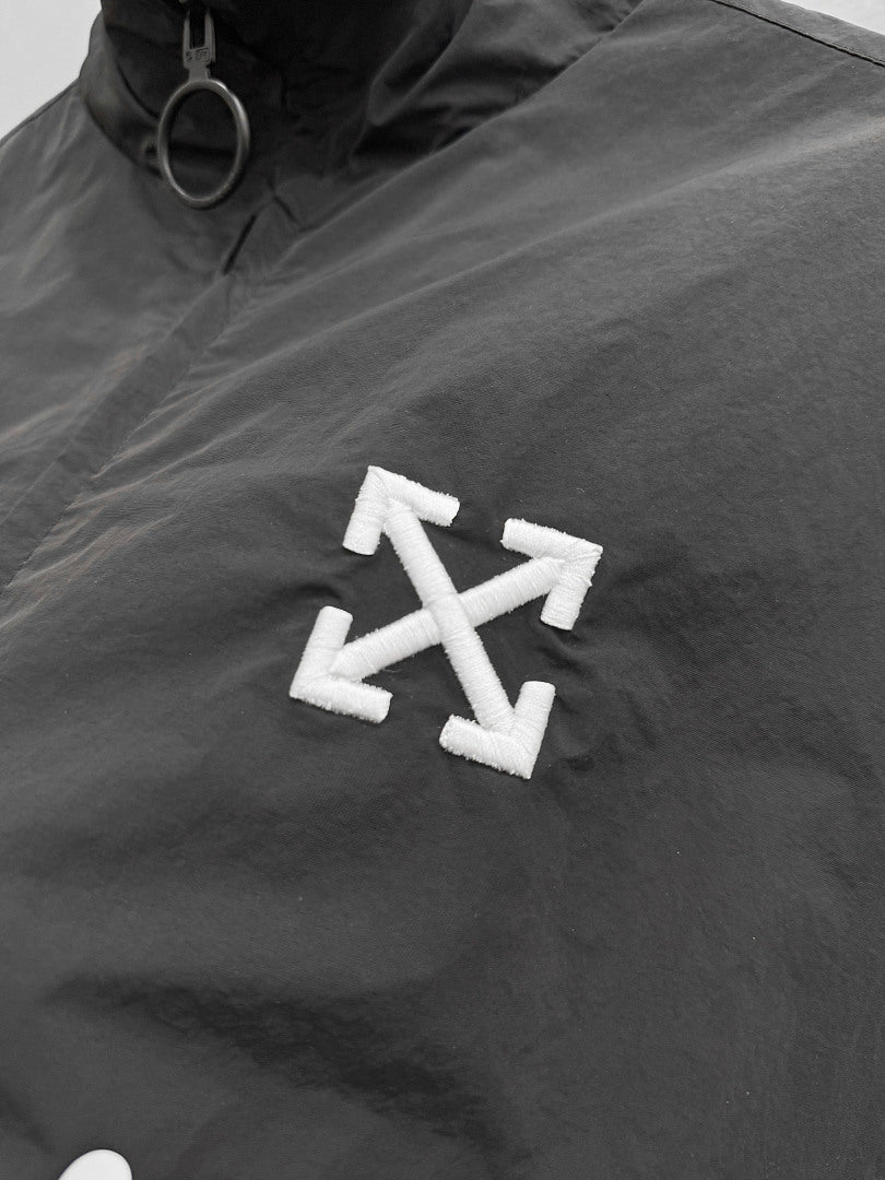 OFF WHITE Diagonal Arrow-Print Zip-Up Jacket