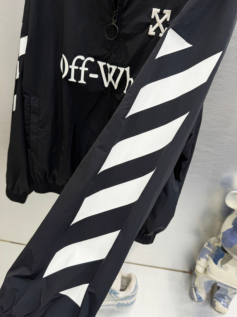 OFF WHITE Diagonal Arrow-Print Zip-Up Jacket