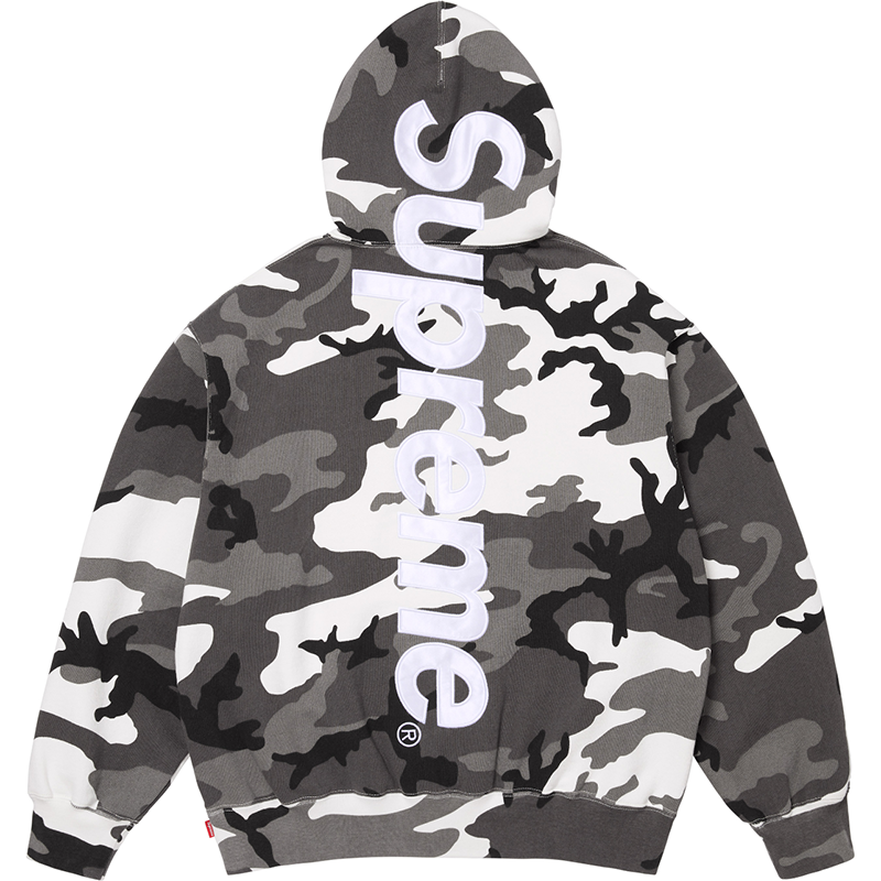 Supreme Satin Applique Hooded Sweatshirt 'Woodland Camo'