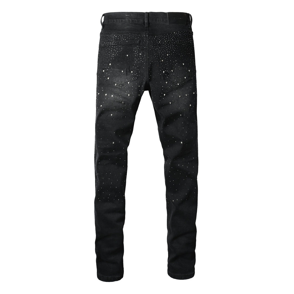 Purple Brand Crystal Diamond Jeans #9130